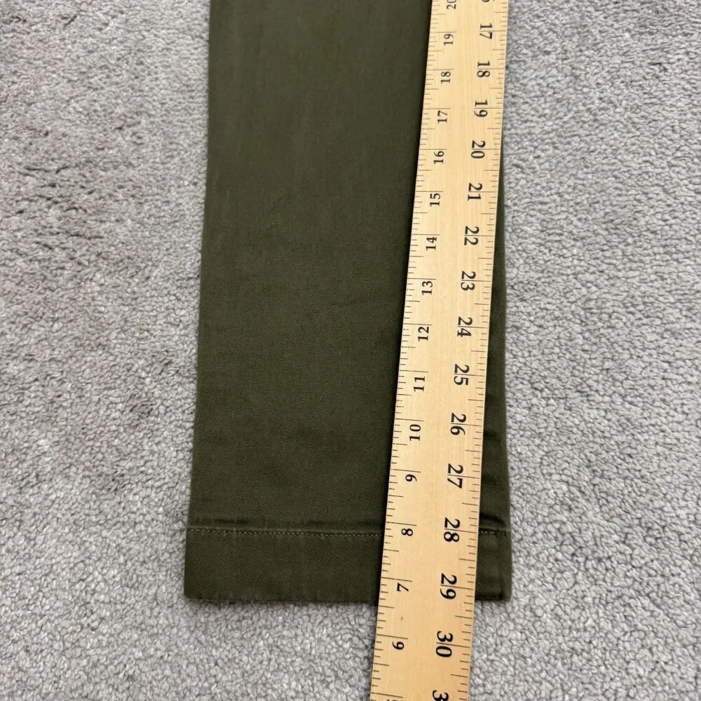 J.Crew 484 Slim Fit Chino Pants Mens 28x30 Olive Green Tapered Flat Front Cotton